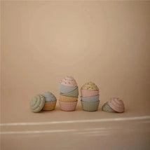 Mushie - Silicone Mix and Match Cupcake Toy 4 Pack, Mold Free Image 2