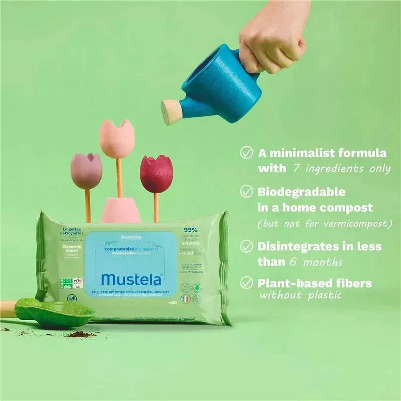 Mustela - Compostable Cleansing Water Wipes Image 8