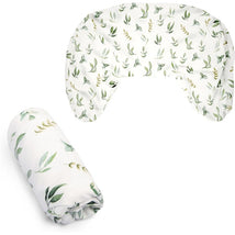 New Boppy Nursing Pillow Organic Cotton Cover- Green Leaves Image 1