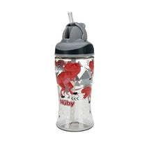 Nuby - Thirsty Kids 12Oz No Spill Thin Straw Printed Flip-It Boost, Grey Image 1