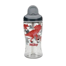 Nuby - Thirsty Kids 12Oz No Spill Thin Straw Printed Flip-It Boost, Grey Image 2