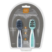 NumNum Dual Stage Pre-Spoon GOOtensils - Glacier Green & Storm Gray Image 2