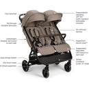 Nuna - TRVL Dubl Lightweight Side by Side Double Stroller, Cedar Image 2