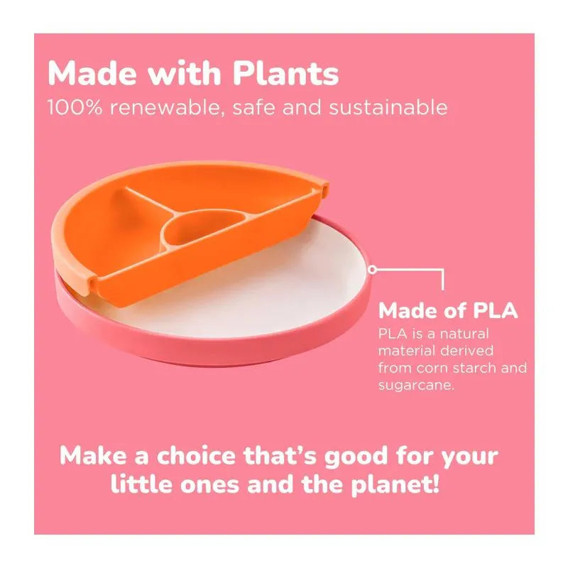 Omie - Toddler Plate With Divider, Pink | 1 plate Image 2