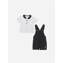 Patachou - Baby Boy White Piquet T-Shirt And Navy Piquet Shorts Image 1