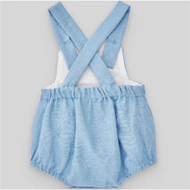 Paz Rodriguez - 2Pk Baby Set Woven Newborn Romper & T-Shit, White/Chalk Blue Image 2