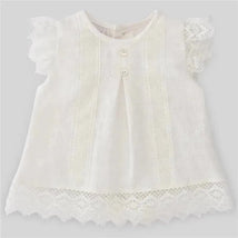 Paz Rodriguez - Baby Girl Woven Short-Dress Luar, Cream Image 1