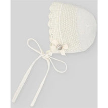 Paz Rodriguez - Baby Knit Newborn Bonnet, Cream/Beige Image 2