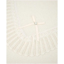 Paz Rodriguez - Baby Knit Newborn Shawl Blanket, Cream/Beige Image 2