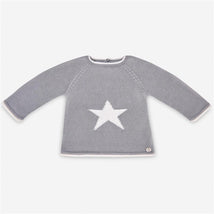 Paz Rodriguez - Calma Set Knit Newborn Sweater And Leggins, Silver/Cream Image 1