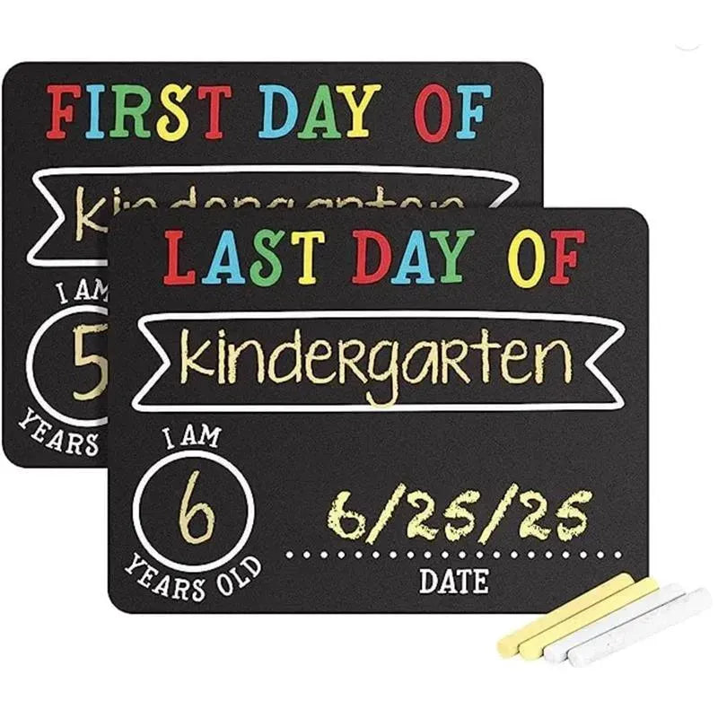 Pearhead Baby - First and Last Day Chalkboard Signs, Reusable And Erasable Chalkboard Image 1