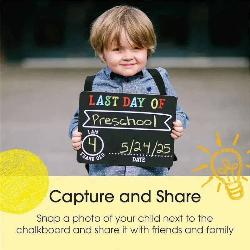 Pearhead Baby - First and Last Day Chalkboard Signs, Reusable And Erasable Chalkboard Image 3