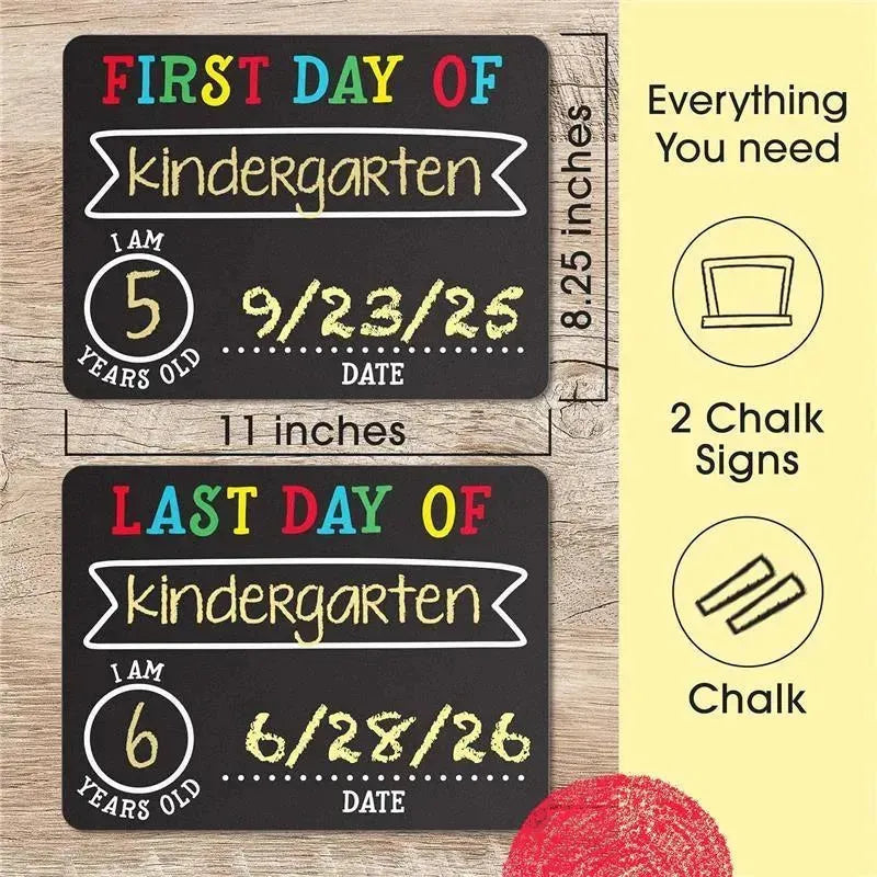 Pearhead Baby - First and Last Day Chalkboard Signs, Reusable And Erasable Chalkboard Image 4