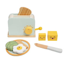 Pearhead - Brunch Time Montessori Toy Toaster Oven Set, 9 Piece Wooden Play Toy Set Image 1