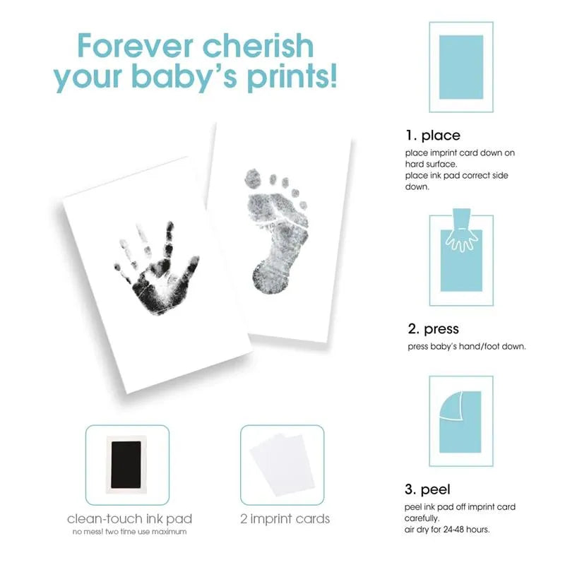 Pearhead - Gingham Baby Memory Book And Clean-Touch Ink Pad, Gray Image 2