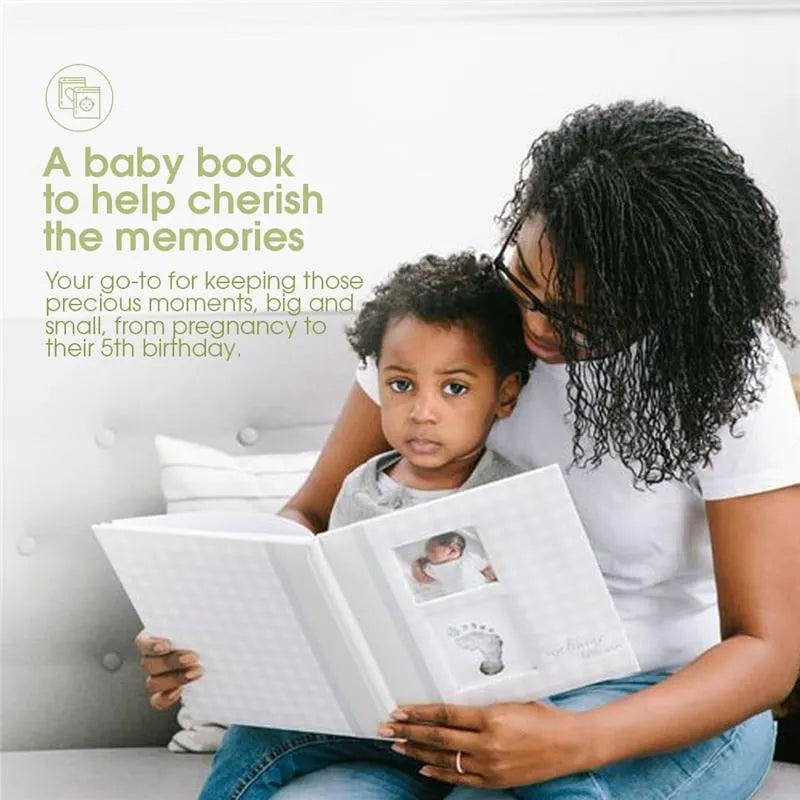 Pearhead - Gingham Baby Memory Book And Clean-Touch Ink Pad, Gray Image 6