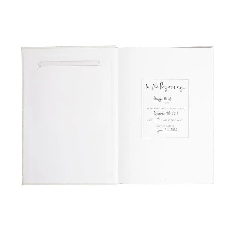 Pearhead - My Little Bump Linen Pregnancy Journal, Ivory Image 2