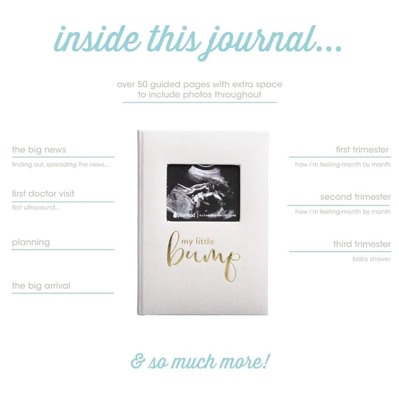 Pearhead - My Little Bump Linen Pregnancy Journal, Ivory Image 7