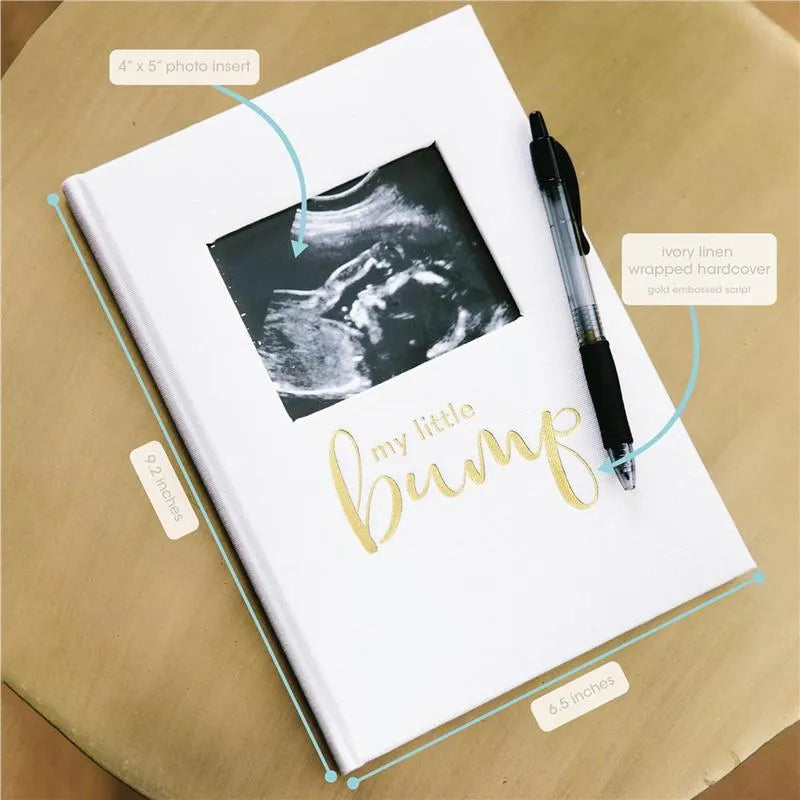Pearhead - My Little Bump Linen Pregnancy Journal, Ivory Image 8
