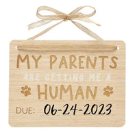 Pearhead - Wooden Pet Pregnancy Announcement Sign Image 1