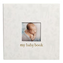 Pearhead - Woodland Ivory Linen Baby Book, Deer Print Linen Baby Book Image 1