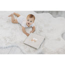 Pearhead - Woodland Ivory Linen Baby Book, Deer Print Linen Baby Book Image 2