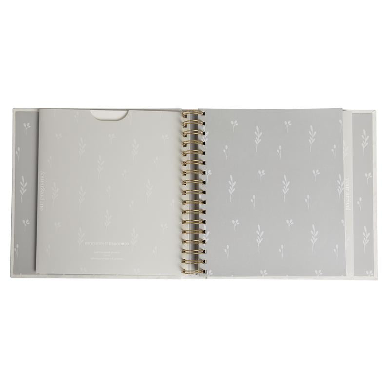 Pearhead - Woodland Ivory Linen Baby Book, Deer Print Linen Baby Book Image 8