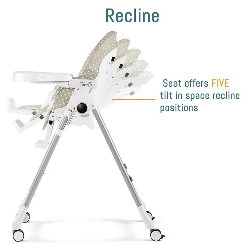 Peg-Perego - Prima Pappa Zero 3 High Chair, Linear Grey Image 4