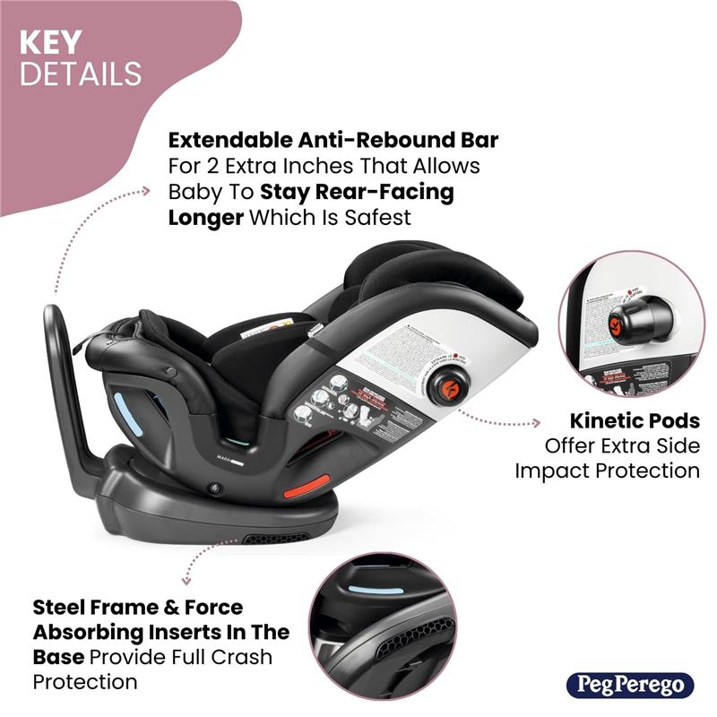 Peg-Perego - Primo Viaggio All In One Convertible Car Seat, Mercury Image 7