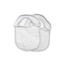 Piccolo Bambino 2pk Grey Muslin Bibs For Baby Boy Image 1