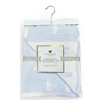 Piccolo Bambino - Feather Chenille Blanket Stroller Blanket On Wooden Hanger Blue Image 2
