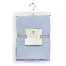 Piccolo Bambino - Sweater Knit Blanket On Wooden Hanger Blue Image 2