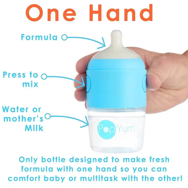 Popyum - 2Pk Anti-Colic Formula Making Baby Bottle 5 Oz, Sky Blue Image 3
