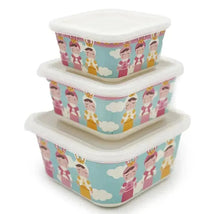 Primo Passi - 3Pk Bamboo Fiber Kids Food Containers Set, Metoo Image 1