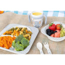 Primo Passi - Bamboo Fiber Kids Super Combo - Divided Square Plate, Square Bowl, Fork&Spoon, And 3 Food Container With Lids - Little Elephant Image 2