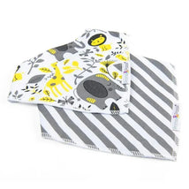 Primo Passi - 2Pk Bib Elephant & Gray Stripes Bandana Bib Image 2