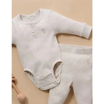 Pure Baby - Baby Neutral Rib Leggings, Wheat Melange Image 2