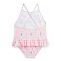 Ralph Lauren Baby - 1Pk Gingham Pony Print Swimsuit, Light Pink Image 2