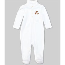 Ralph Lauren Baby - Baby Girls Long-Sleeve Polo Bear Footie Coverall Image 1