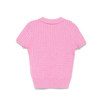 Ralph Lauren Baby - Short-Sleeve Combed Cotton Mini Cable Knit Polo, Pink/Green Image 2