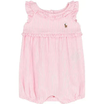 Ralph Lauren Baby - Sleeveless Oxford Mesh Bubble Shortall, Carmel Pink  Image 1