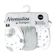 Rose Textiles - 3Pk Baby Unisex Grey Elephant Mitt Image 1