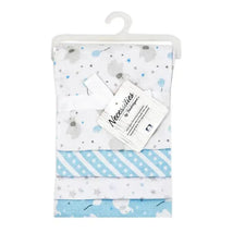 Rose Textiles - 4Pk Receiving Blanket, Blue Elephant & Balloon Image 2