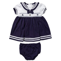 Rose Textiles - Baby Girls Dress Set, Navy Nautical Image 1