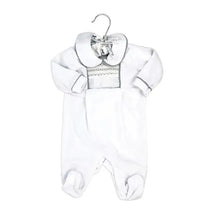 Rose Textiles - Neutral Velour Coverall, Smocking Image 2