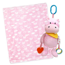 Rose Textiles - Plush Activity Toy & Blanket Pink Hippo Image 1