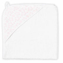Rose Textiles - Star Muslin Lined Hooded Towel, Pink Image 1