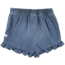Rufflebutts - Baby Girl Light Wash Denim Ruffled Skort Image 2