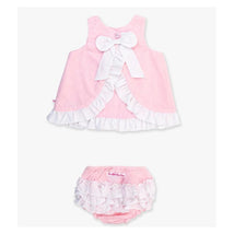 Rufflebutts - Baby Girls Pink & White Swing Top & Bloomer Set Pink Image 1