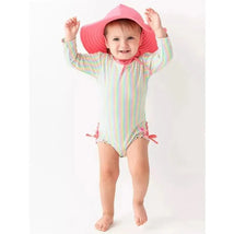 Rufflebutts - Rainbow Seersucker Long Sleeve Rash Guard Image 3